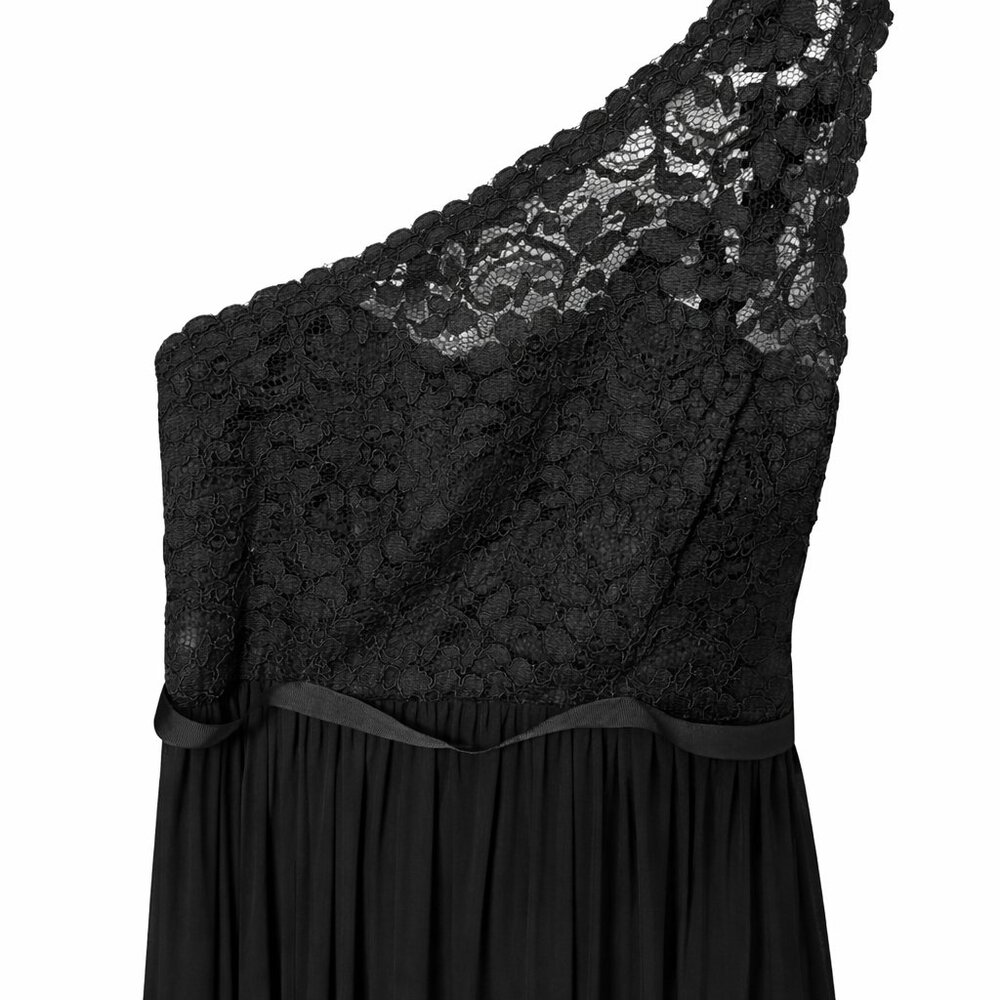 David’s Bridal One Shoulder Long Lace Dress Black Size 10 NWT - Picture 3 of 9